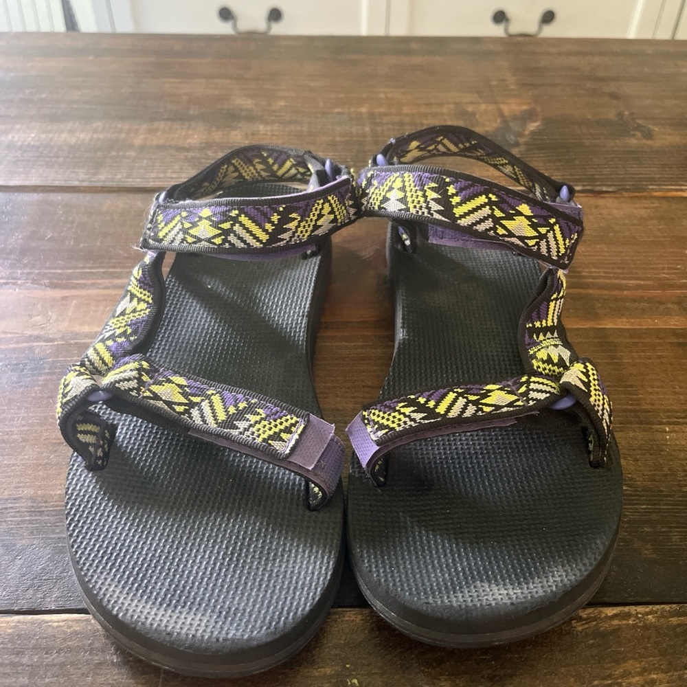 Teva Womens Original Universal Sandals purple lime black Shoes Sz 10 1003987